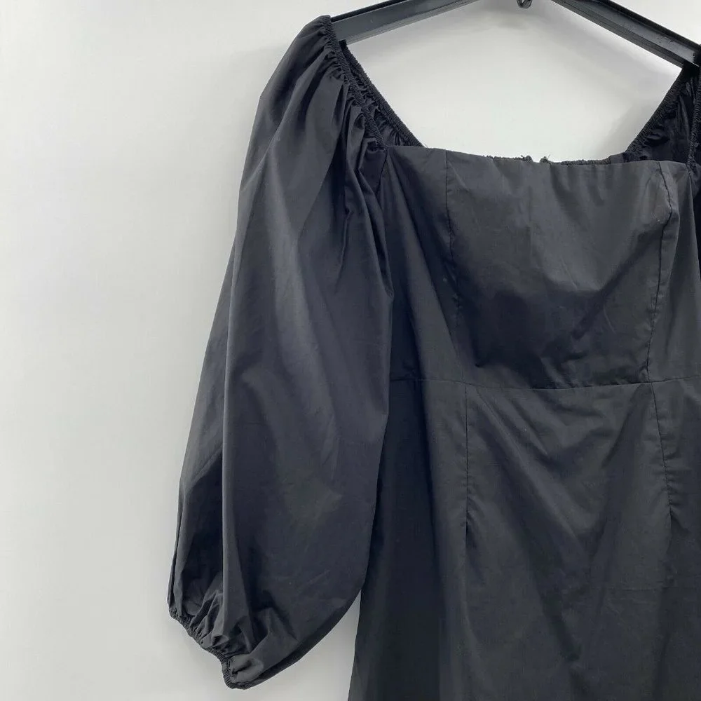Pomander Place Tuckernuck Square Neck Chloe Mini Dress Black Puff Sleeve sz XXL - Picture 4 of 7
